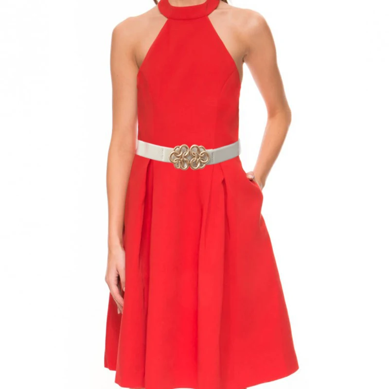 Ремни с золотой пряжкой эластичный тонкий пояс высокой талией Женская мода 2019