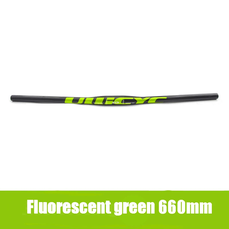 Flat X 660mm Флуоресцентный ullicyc горный велосипед часть труба из углеродистого волокна 3K полностью углеродный руль(плоский/подъемный) 31,8*580/600/620/640/660/680/700/720/740 мм - Цвет: Flat X 660mm