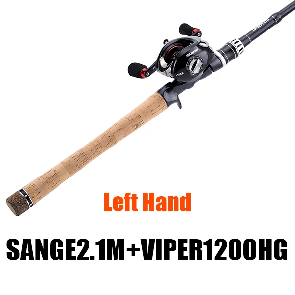 Белый Nunatak Rods Reel Combo 2,1 м приманка дорожная Удочка+ 6,3: 1/7. 0:1 VIPER/HG 12BB приманка Центробежная катушка и магнитная - Цвет: Белый