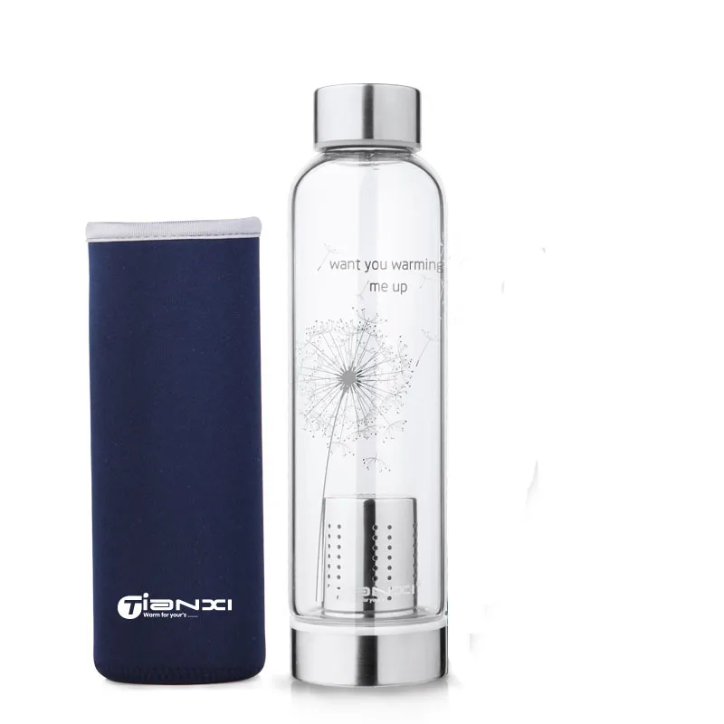 550 мл бутылка для чая термостойкая стеклянная воды лимонная креативные подарки в