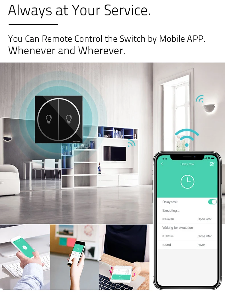Дизайн, беспроводной пульт дистанционного управления, wifi, умный сенсорный переключатель, 2 банды, белый, 4 цвета, стеклянная панель, датчик, настенный светильник, wifi переключатель