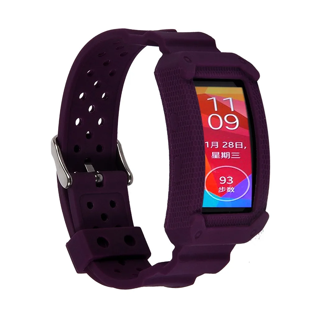 Силиконовый браслет для samsung Galaxy gear Fit 2(SM-R360) смарт-часы трекер-мягкий протектор экрана Замена ремешка - Цвет: purple