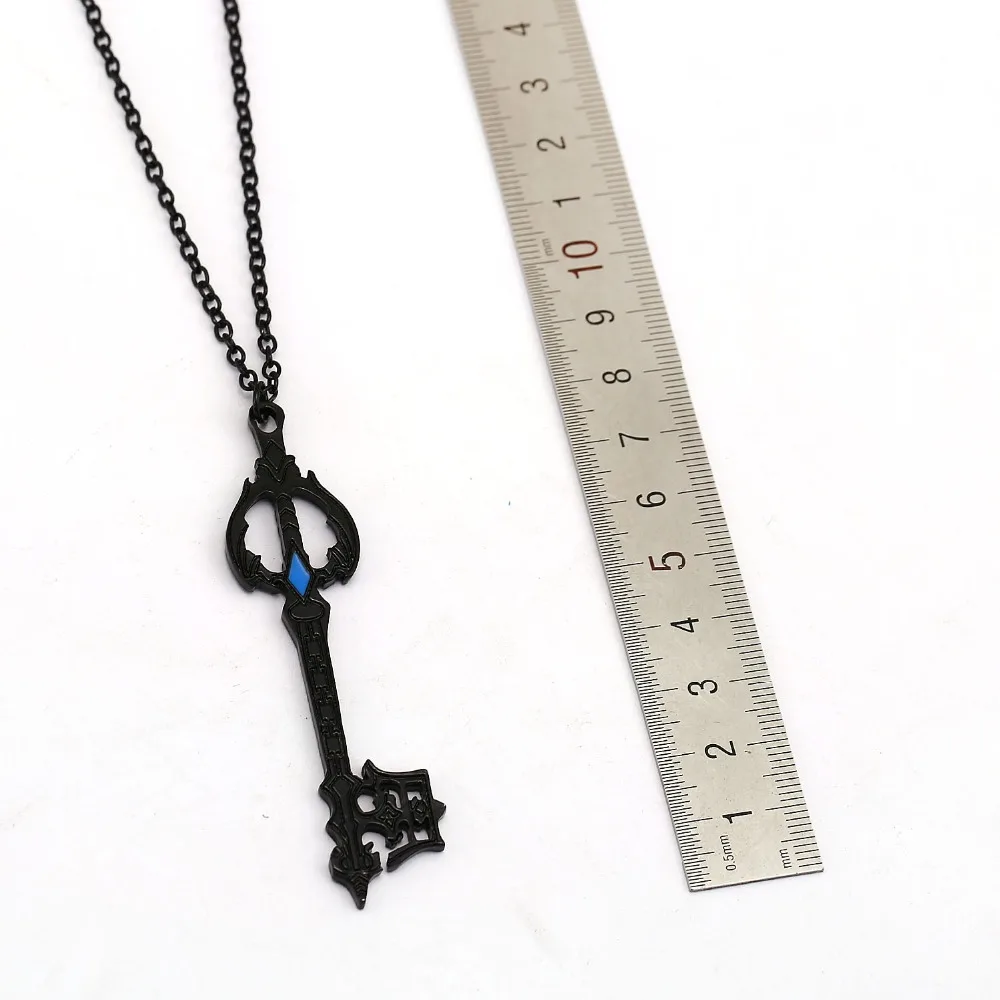 

New Jewelry Kingdom Hearts Black Necklace Key Shape Chain Pendant Women Men Christmas Gift Choker Chaveiro Accessory Collar