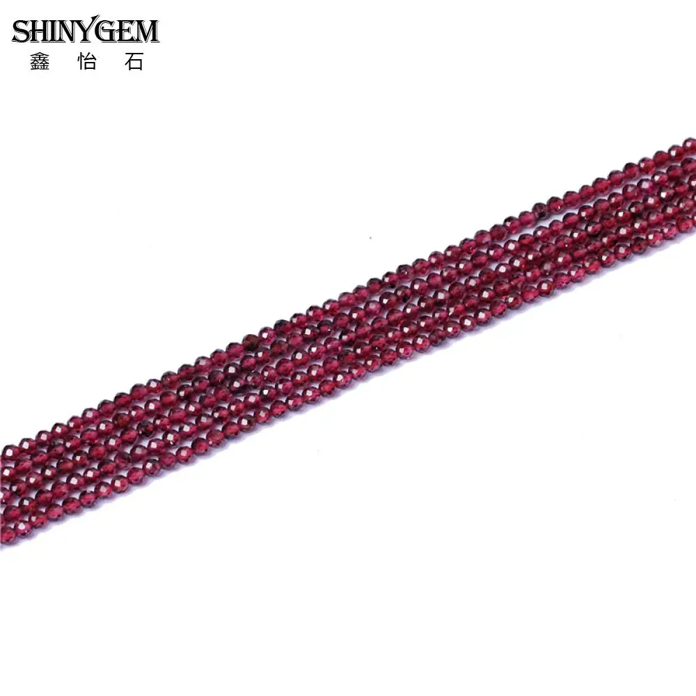 ShinyGem 2 мм/3 мм граненые круглые бусины класса АААА натуральный гранат сверкающий срез маленькие бусины из натурального камня для изготовления ювелирных изделий