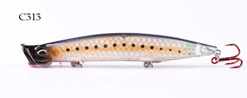c313 110mm 12dot8g Kingdom Fishing Приманка Topwater приманка поппер 123 мм 18,5 г, 110 мм 12,8 г, 90 мм 7,5 г жесткая приманка искусственная приманка плавающая приманка модель 3508 - Цвет: c313 110mm 12dot8g