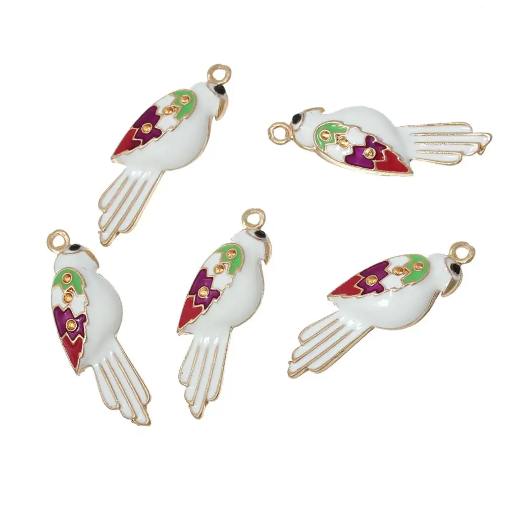 DoreenBeads амулет кулоны попугай золотой цвет белый (вмещает ss4 стразы) черные стразы