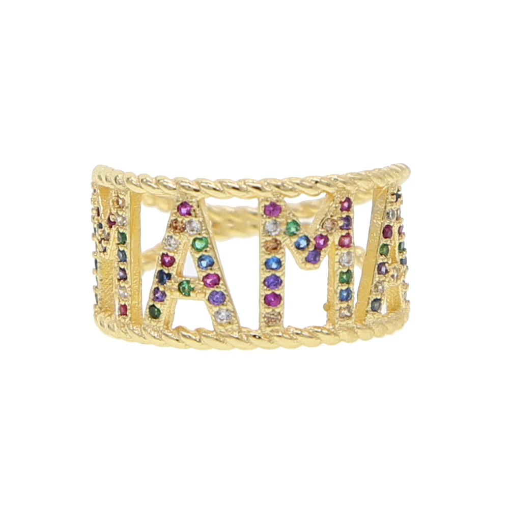 Очаровательные кольца для мамы с микро паве красочные радужные кубическим