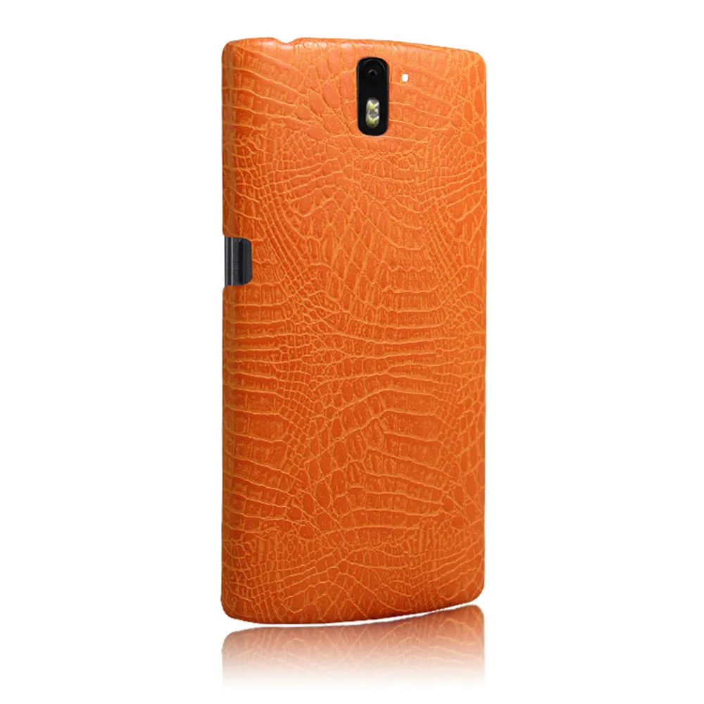 orange Для OnePlus One 1+ 1 чехол, роскошная крокодиловая кожа, жесткая задняя Противоударная крышка, чехол для Oneplus 1 A0001, тонкий защитный чехол для телефона s - Цвет: orange