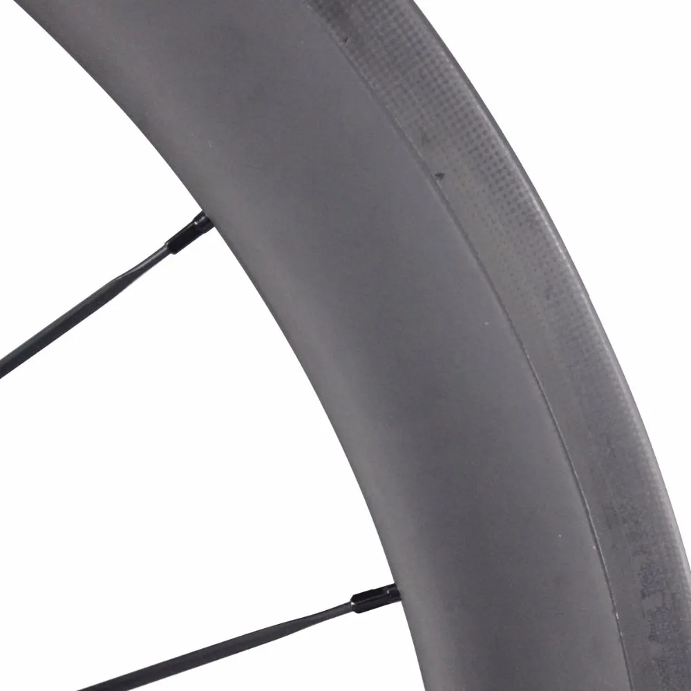 Колеса для велосипеда на дороге ICAN 700C 50 мм клинчер из карбона, ширина 23 мм, матовая отделка, втулки Powerway R13 Black, спицы CN, комплект колес 50C.