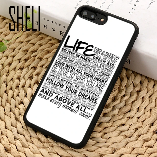Шели вдохновляющая жизнь Цитата мотивационный чехол для телефона iPhone 5 6 6s 7 8 plus 11