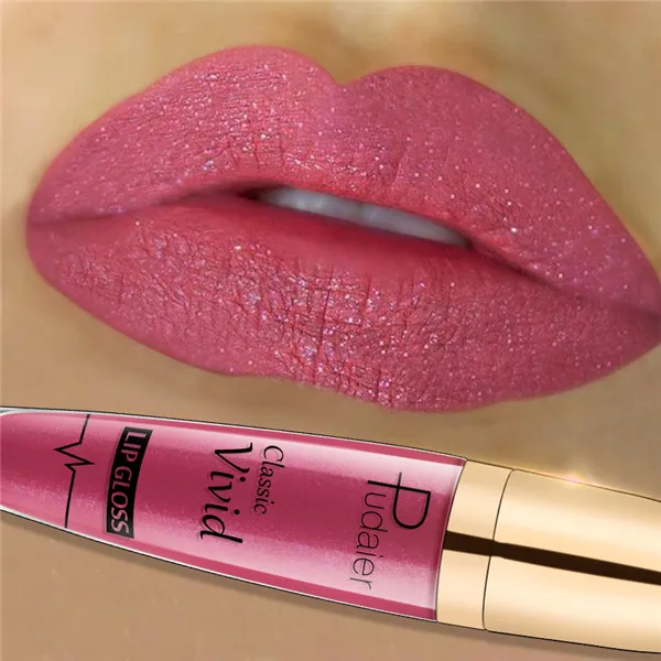 Pudaier Brand Glitter Liquid Lipstick Metal Metallic Shimmer Shining Waterproof Pigment Lip Gloss Tint Cosmetics Makeup - Цвет: 1