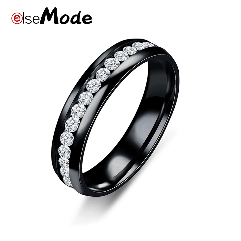 Модное кольцо ELSEMODE из нержавеющей стали 316L черного и золотого цвета с