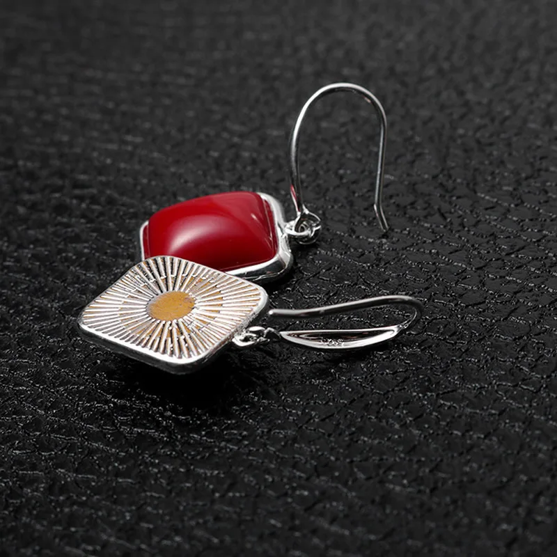 Европейская мода большие серьги крючки прямоугольные геометрические с радужным