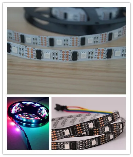 5 м/лот 32 светодиодный S 32 IC WS2801 5050 RGB Светодиодная лента индивидуальный адресуемый 5 В Белый PCB NP WS2801 СВЕТОДИОДНЫЙ Гибкий полосы без-водонепроницаемый