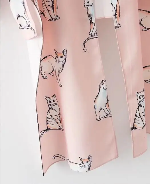 Блузка с бантом и животным принтом в стиле ретро 2017|blusa femme|blouses topspink shirt |