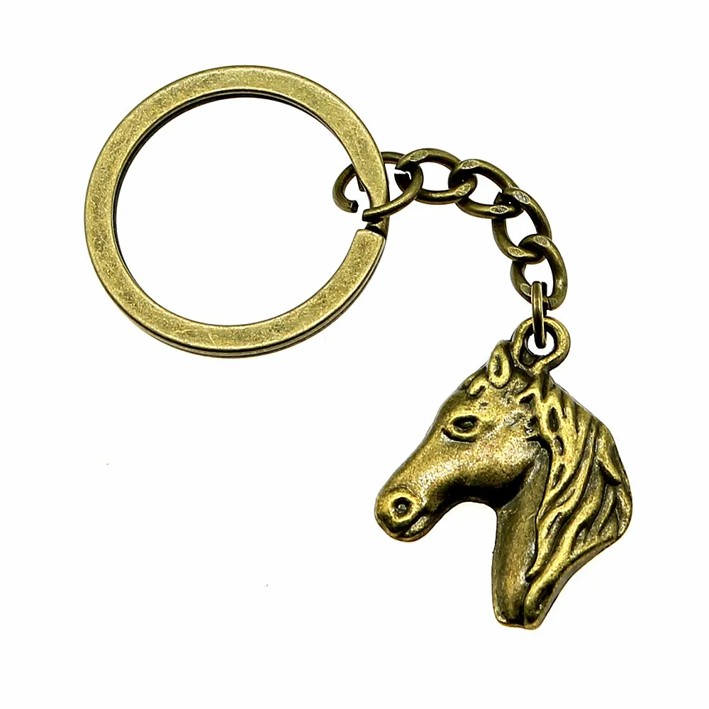 Horse Head Модный брелок Единорог лошадиная Подкова автомобильный брелок ручной работы ювелирные изделия Брелки Шарм брелок на сумку подарок для девочек - Цвет: Horse Head