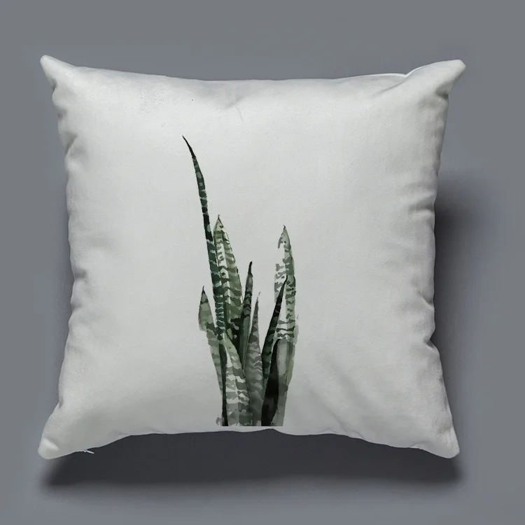 Прямая поставка толстая Бархатная подушка с тропическими мотивами чехол для