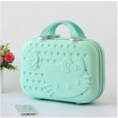 green Hello kitty, новейший стиль, разные цвета, можно выбрать детские чемоданы для взрослых, портативные чемоданы - Цвет: green