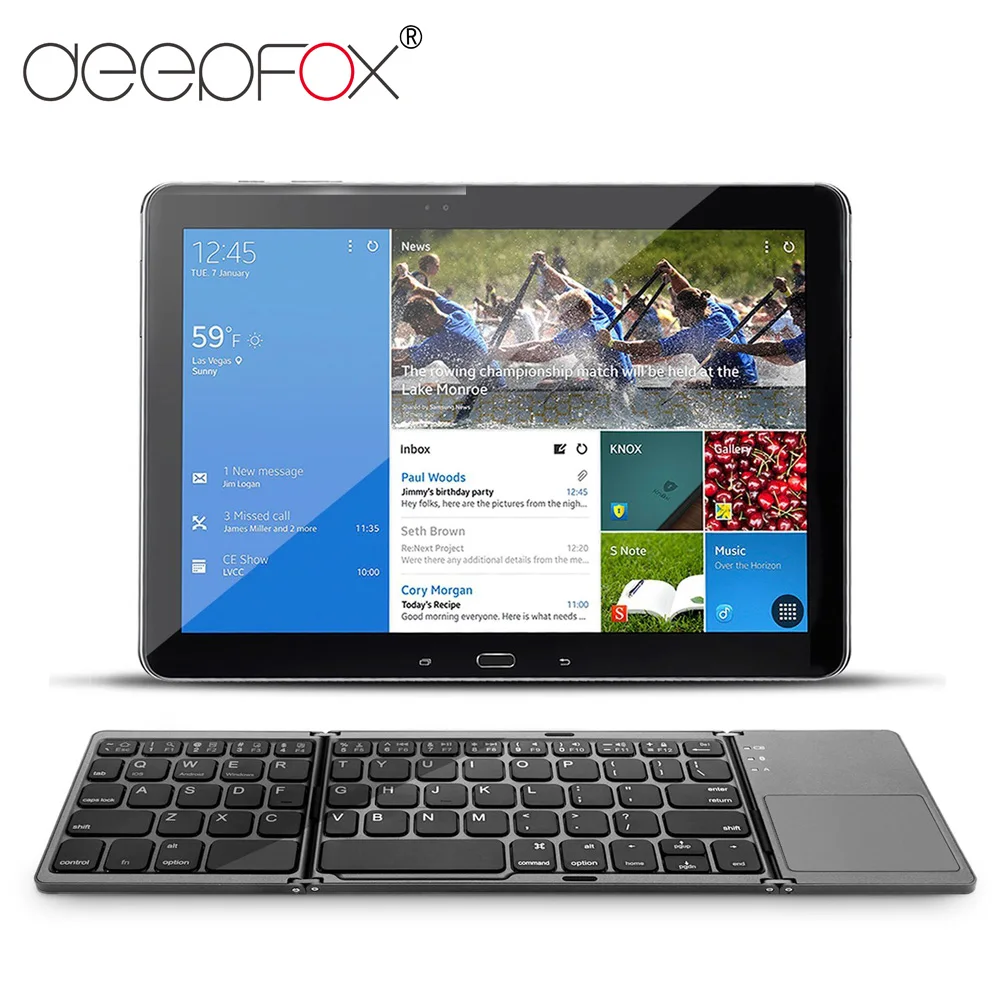 Deepfox Portable Folding Bluetooth Keyboard Wireless Rechargeable Foldable Touchpad Keypad For IOS/Android/Windows ipad Tablet | Компьютеры
