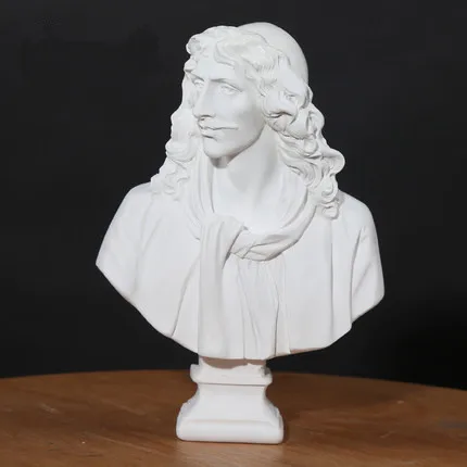 Moliere Полимерная пластырь модель статуя 15 см мифологические фигуры голова скульптура эскиз живопись практика домашний декор изделия из смолы - Цвет: Moliere
