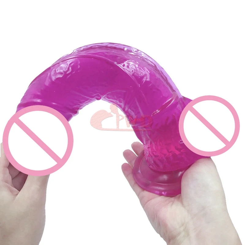 Высокое качество Зеленый Фиолетовый 11 дюймов огромный дилдо с сильной присоской