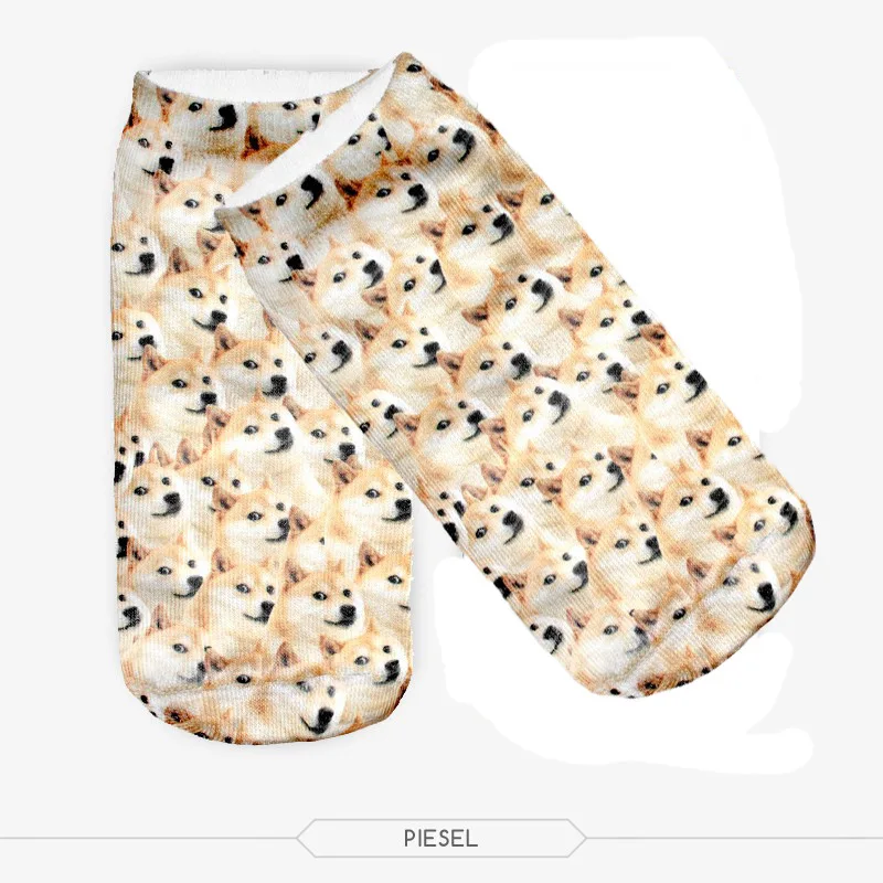 Running Chick Lot of Nerve Dog Printing Socks 7.5&quot Men and Women Short Sock Black | Женская одежда