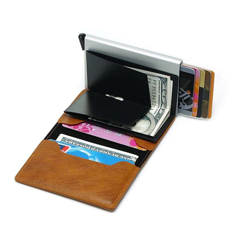 Kissyenia новый дизайн Rfid блочный держатель для кредитных карт мужской кожаный