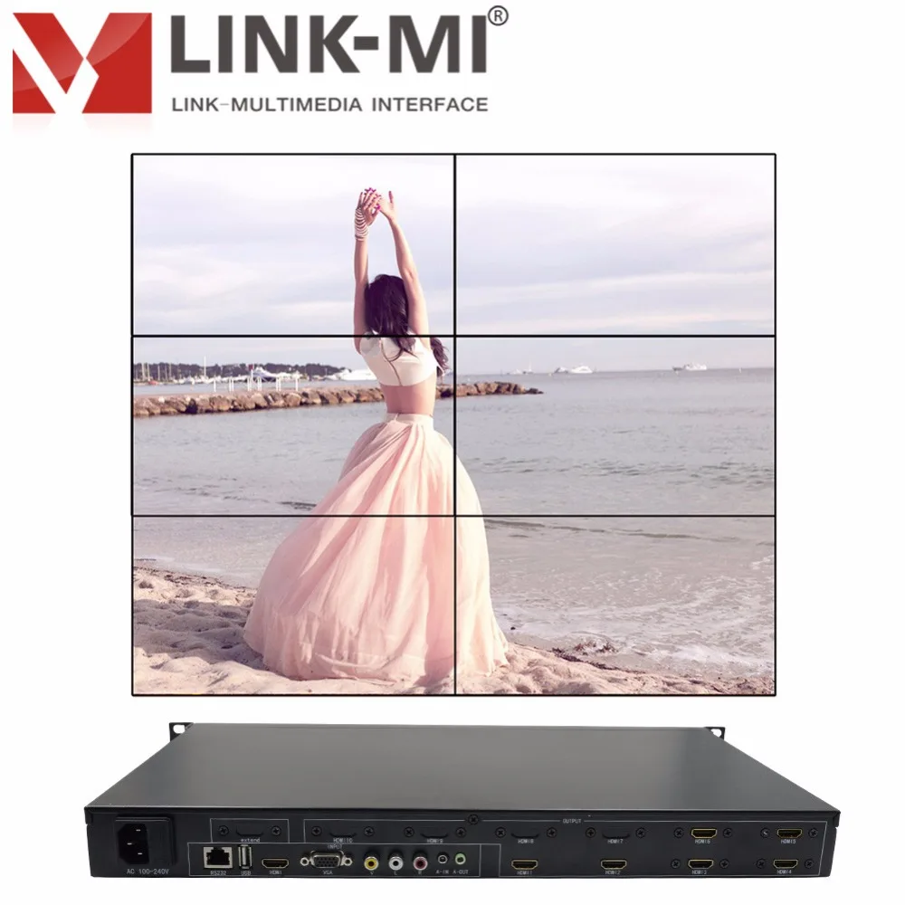 LINK MI TV06 HDMI + VGA AV USB светодиодный/LCD 2x3 видео настенный контроллер шесть