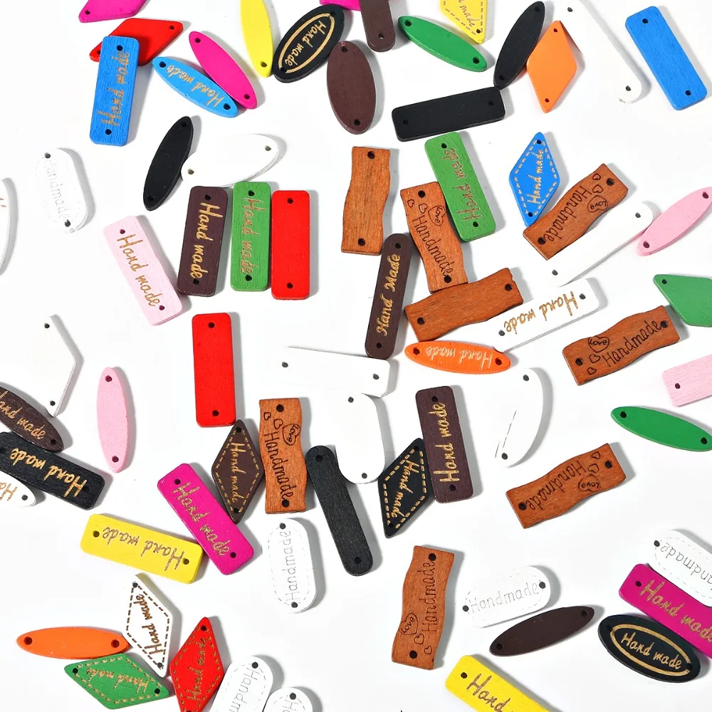 Деревянные пуговицы ручной работы 50 шт. бирки деревянные Швейные аксессуары для