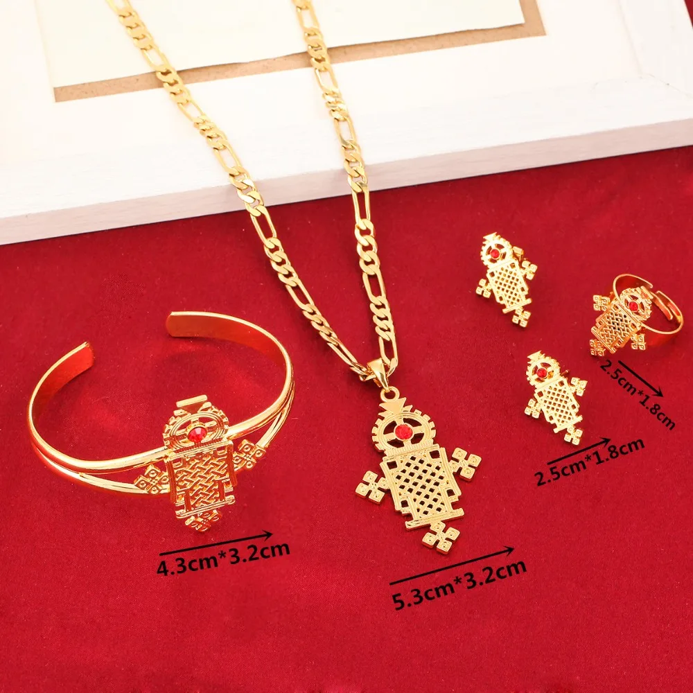 Новое поступление комплекты ювелирных украшений из эфиопской кожи 24 к золотого