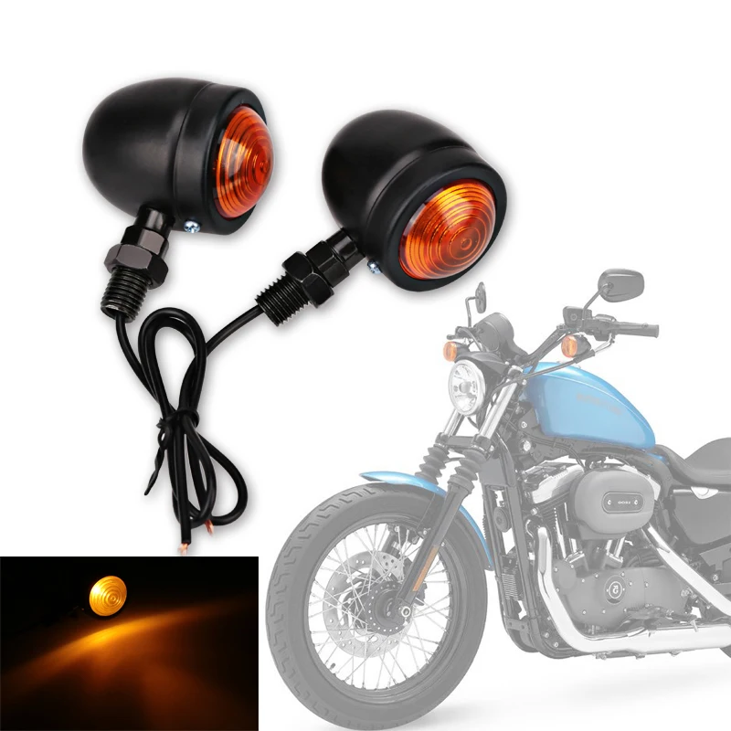 2 шт. мотоцикл пуля указатели поворота для мотоцикла Harley светодиодный черного