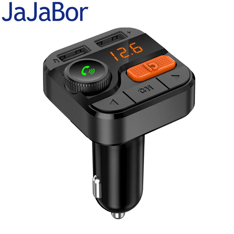 JaJaBor Bluetooth 5,0 Carkit Handsfree fm-передатчик fm-модулятор 3.4A автомобильное зарядное устройство Поддержка TF карты/U диск воспроизведения