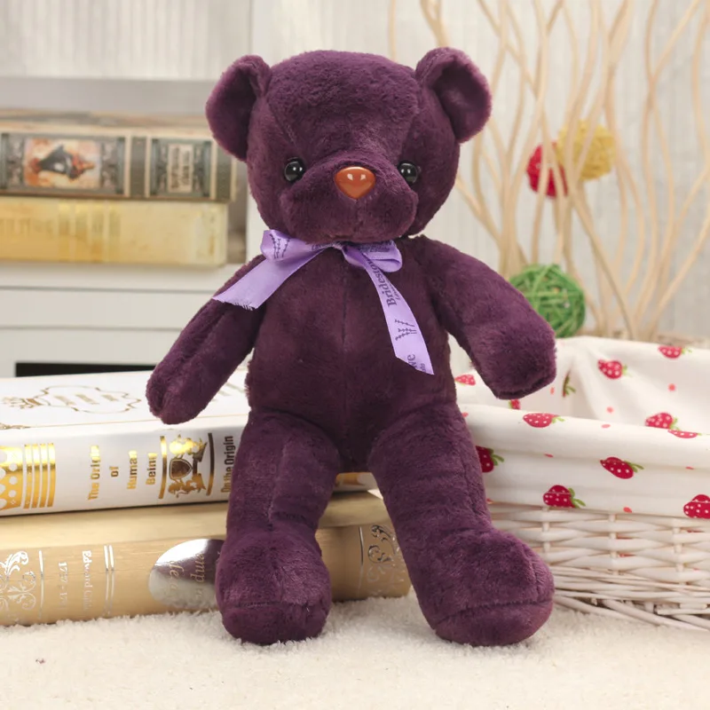 Милая плюшевая игрушка плюшевый мишка около 35 см тёмно-фиолетовый Мишка мягкая
