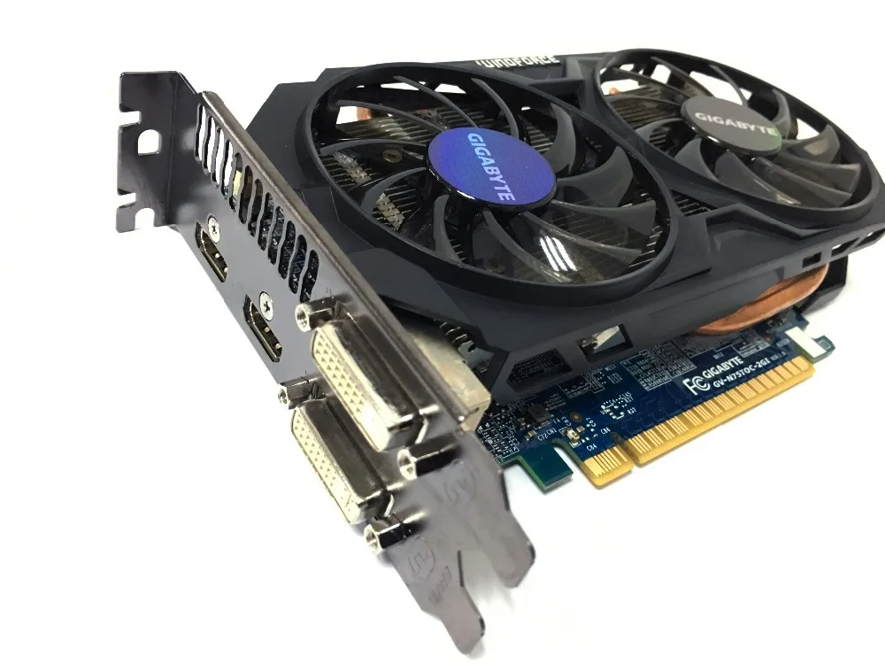 Видеокарты Gigabyte GTX750TI GTX 750TI 2 Гб D5 DDR5 128 битные настольные компьютерные графические