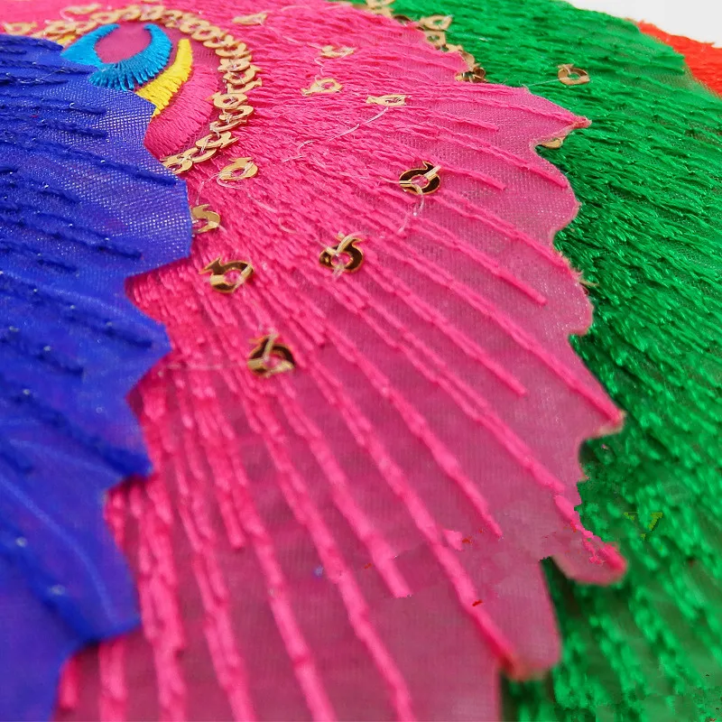 Сделай Сам высокое качество ткань перо павлина аппликация одежда вышивка патч