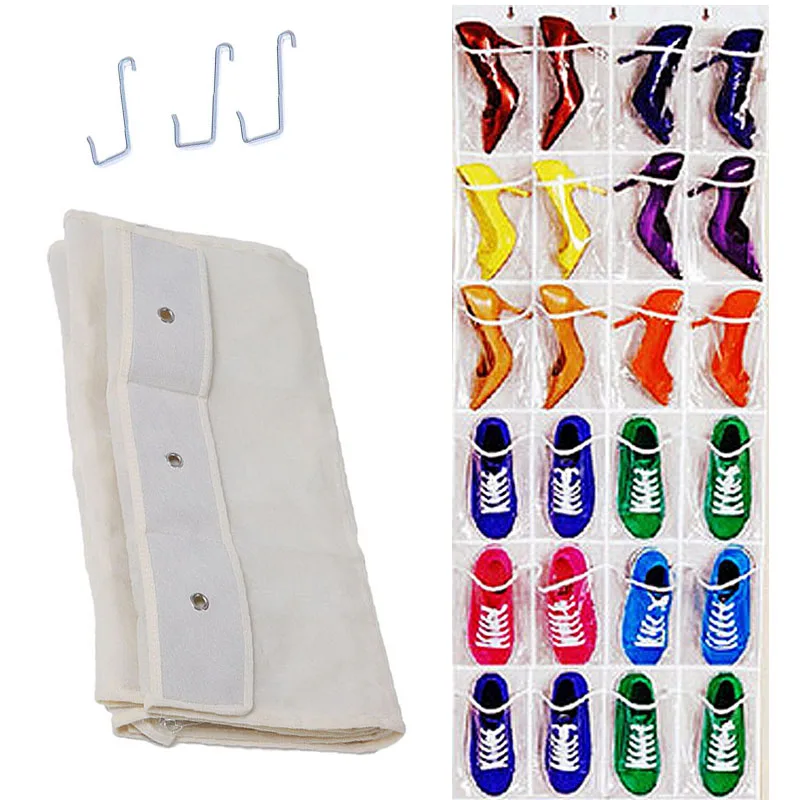 24 кармана для хранения обуви пакет подвесной на дверь прозрачная подвесная обувь