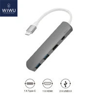 wiwu type c hub with hdmi 4 in 1 usb 3 0 adapter for macbook hub usb computer peripherals usb type c hdmi for macbook pro air