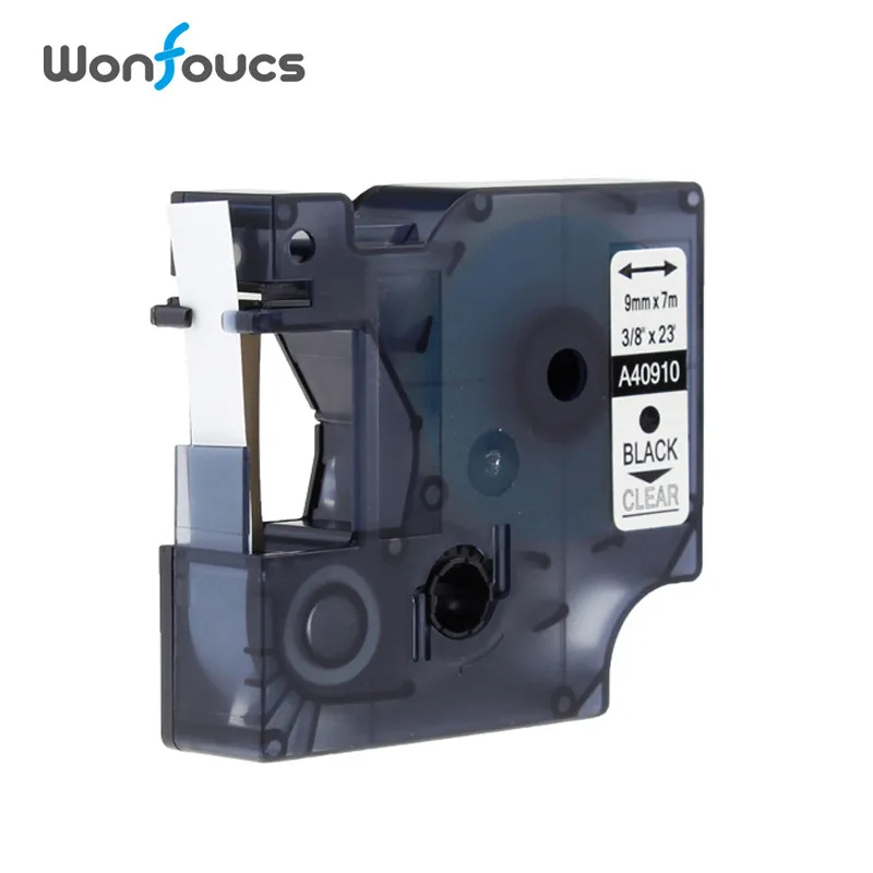 6 цветов Dymo D1 9 мм ярлык 40913 40910 40914 40915 40916 40917 S0720680 ламинированные ленты совместимый принтер Dymo - Цвет: Black On Clear