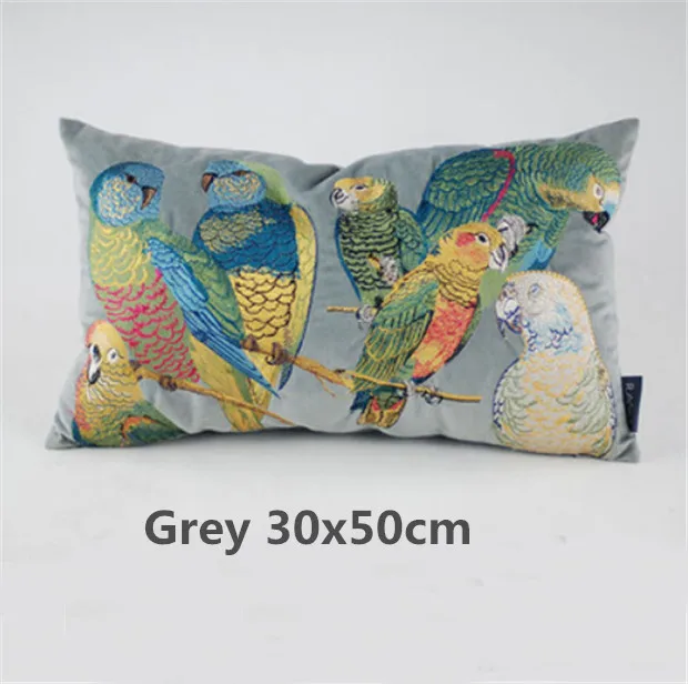 30x50cm No1 Американская деревенская Подушка, красочная Подушка с попугаем, роскошная, благородная, для дома, Cojines Decorativos Para, диван, для дома - Цвет: 30x50cm No1