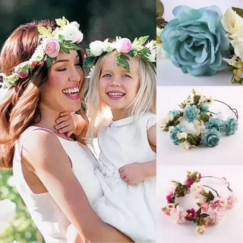 2018 Women Girls Boho Flower Floral Hairband Headband Crown Party Bride Wedding Beach | Детская одежда и обувь