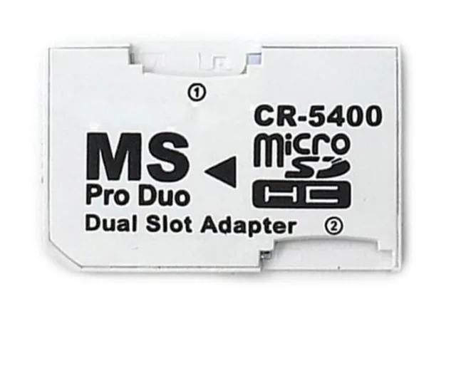 50 шт./лот картридер с одним и двойным слотом Новый Micro SD SDHC TF для MS Memory Stick Pro Duo Reader PSP
