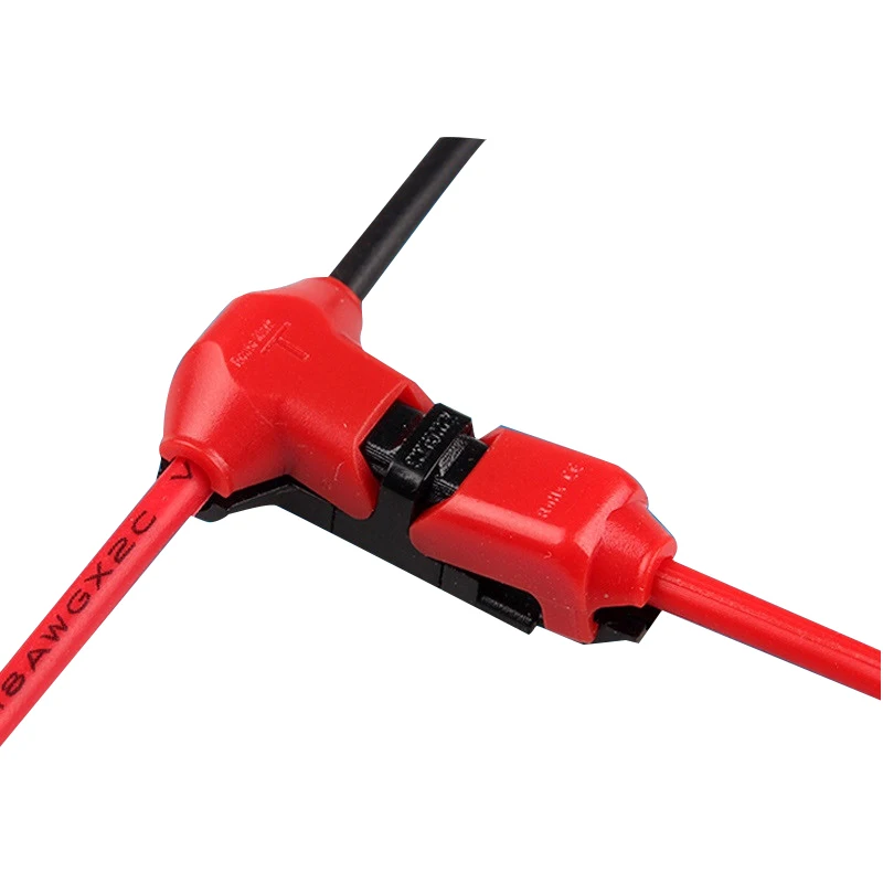 Red T1 5 шт. H/T тип 1pin/2pin скотч замок быстрого сращивания провода разъемы для терминалов обжимной Электрический автомобильный аудио 24-18AWG набор проводов - Цвет: Red T1