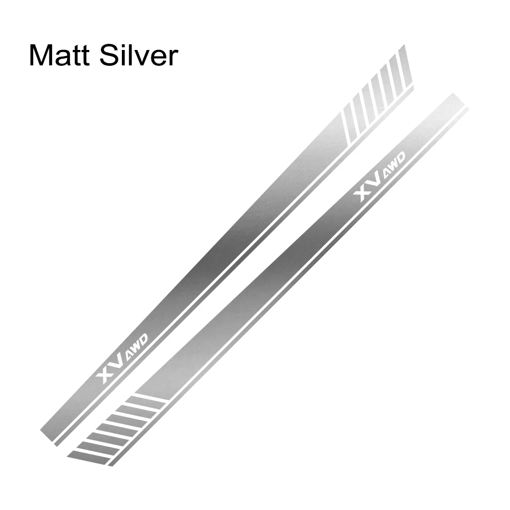 Matt Sliver Автомобильные длинные Боковые Полосатые наклейки, виниловая пленка, гоночный спортивный стиль, наклейки для автомобилей для Subaru XV, Стайлинг, тюнинг, автомобильные аксессуары - Название цвета: Matt Sliver