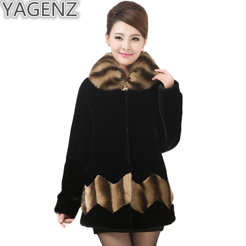 Женская куртка из искусственного меха норки пальто одежда для среднего возраста