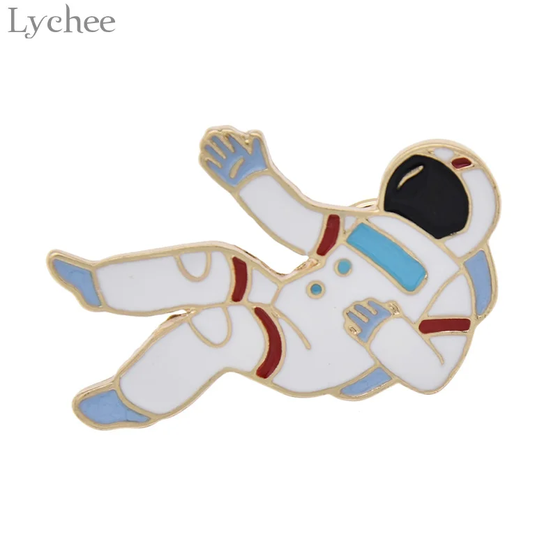 Эмалированная металлическая брошь Lychee Life 5 шт./компл. в виде астронавта