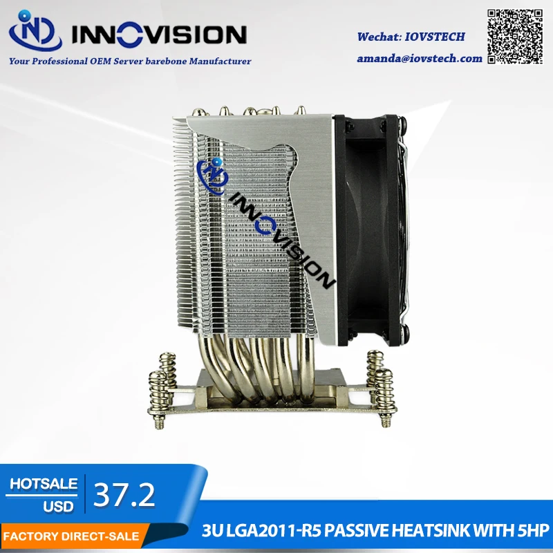 Вентилятор охлаждения и радиаторы LGA 1366 кулер ЦП медный LGA1356 Кулер сервера 3U
