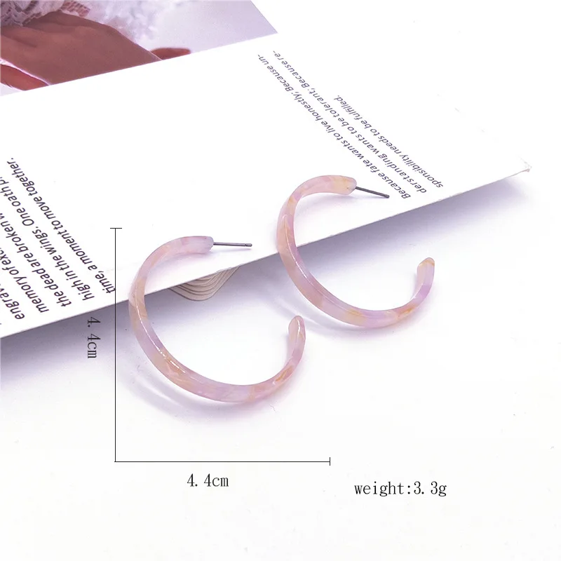 Fashion Simple and Colorful Retro Earrings C-shaped Resin Acrylic Sweet Wind Korean Jewelry Charm Accessories | Украшения и
