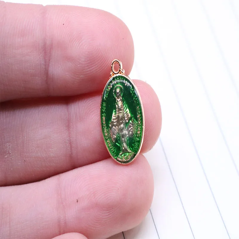 60 шт. Католическая Очаровательная Золотая медальон с изображением Марии мини