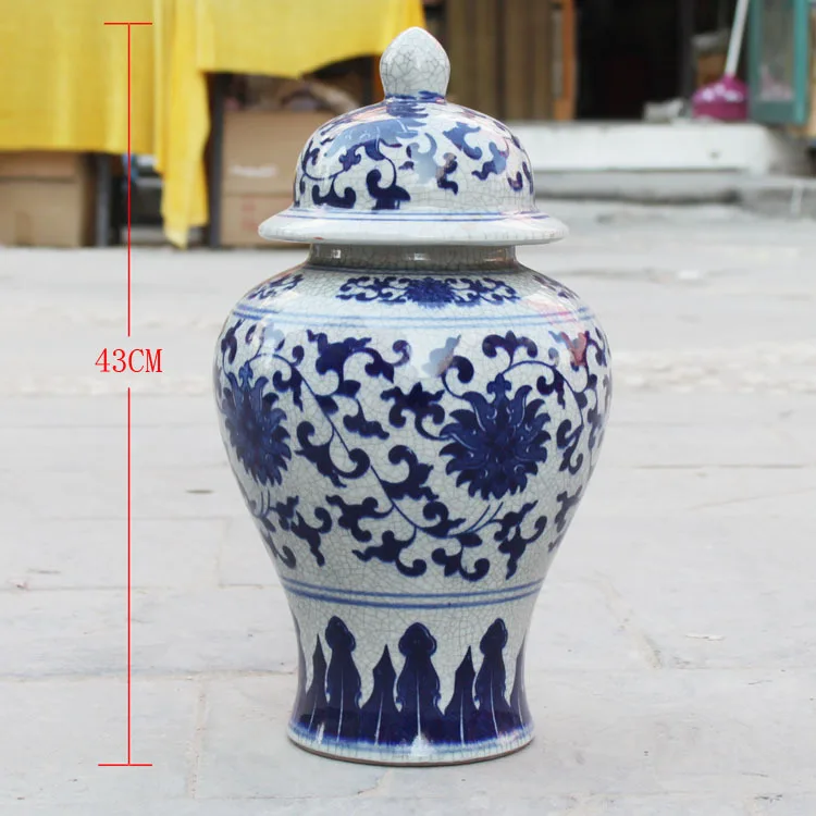 

Chinese Reproduction ceramic ginger jar vase Antique Porcelain temple jars home decoration antique clear ginger jars