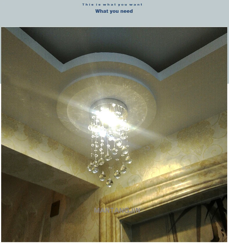 Современный хрустальный потолочный светильник светодиодная лампа на спирали